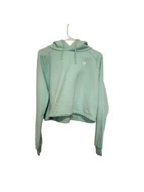 Women's Best Mint Green Athleisure Pullover Cropped Hoodie Sweatshirt Large